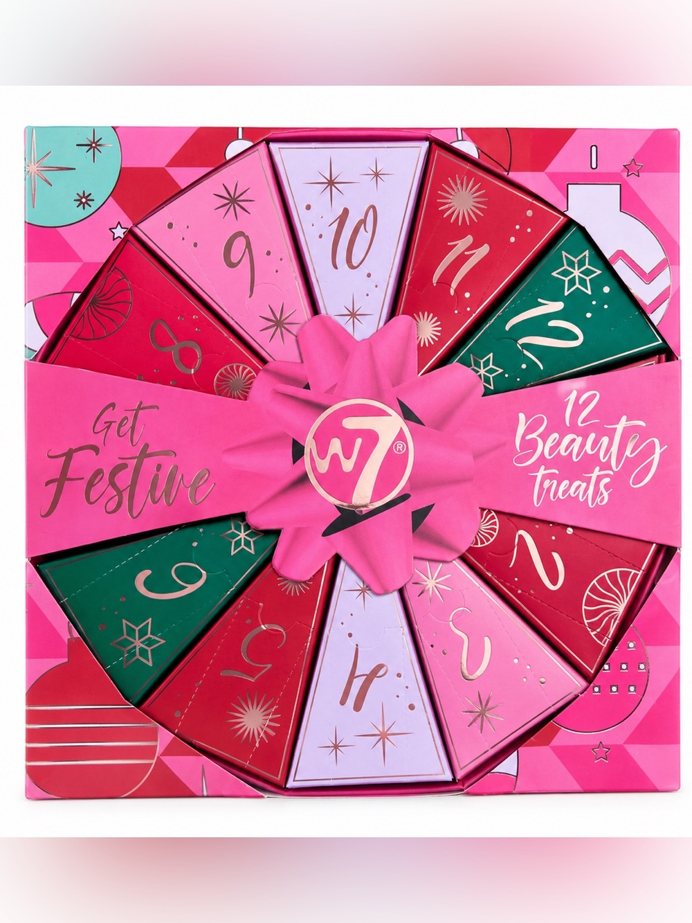 W7 Get Festive 12 Beauty Treats Makeup Advent Calendar Gift Set NIB